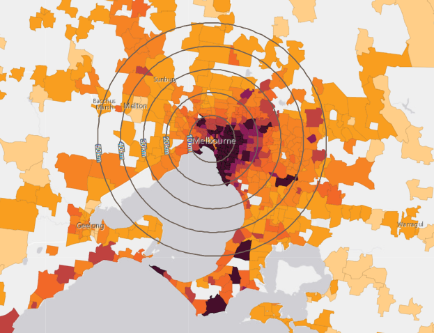 Heatmap of Melbourne from Core Logic